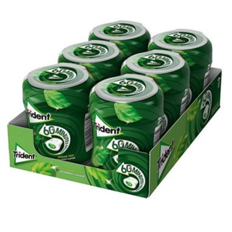 TRIDENT BOTTLE 60 MINUTOS SPEARMINT 6X82,6G