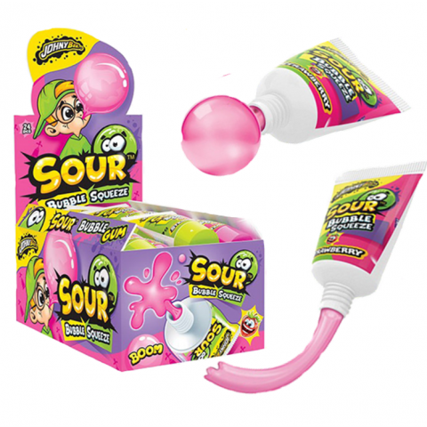 JOHNY BEE BUBBLE SQUEEZE SOUR 24X30G 
