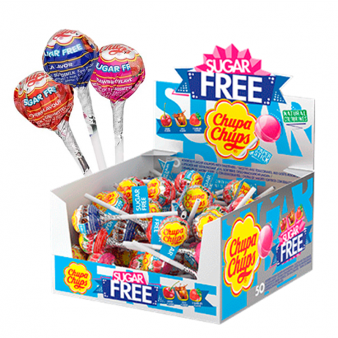 CHUPA CHUPS S/AÇUCAR CAIXA 50X12G