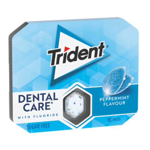 PASTILHAS TRIDENT DENTAL CARE PEPPERMINT 12X17G