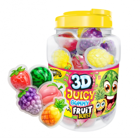 JOHNY BEE 3D JUICY GUMMY FRUIT 60 UN