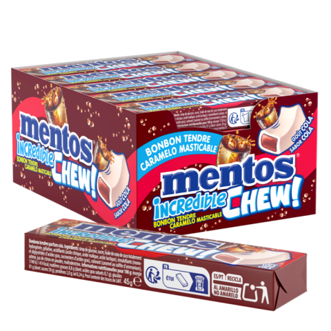 MENTOS INCREDIBLE CHEW COLA 20X45g