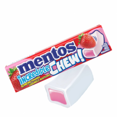 MENTOS INCREDIBLE CHEW MORANGO 20X45G