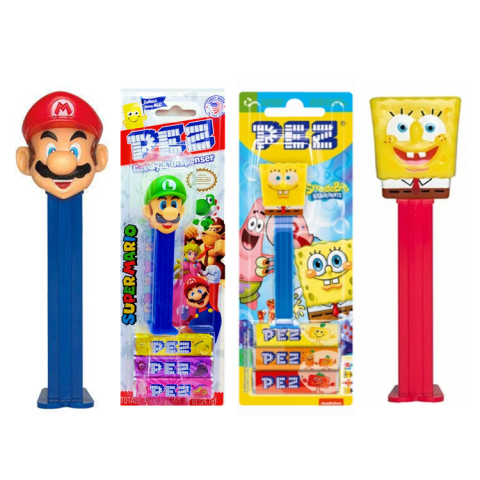 PEZ BLISTER SUPER MARIO+SPONGEBOB 24 UN