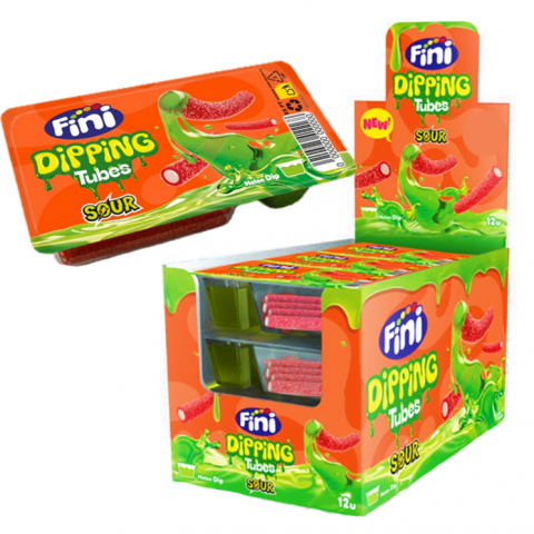 FINI DIPPING TUBES SOUR MELÃO MORANGO 12X60g