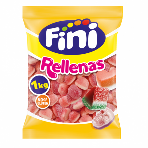GOMAS FINI BEIJOS MORANGO RECHEADOS 1 KG