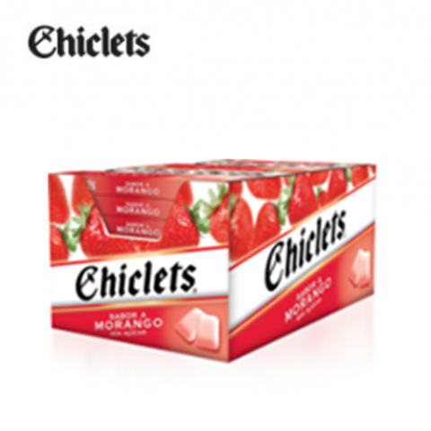 PASTILHAS CHICLETS MORANGO 14X17,5G