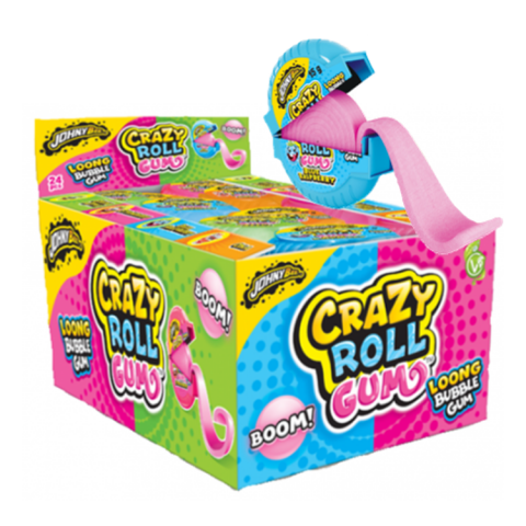 JOHNY BEE CRAZY ROLL GUM C/24 UN