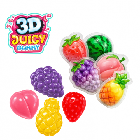 JOHNY BEE 3D JUICY GUMMY FRUIT 60 UN