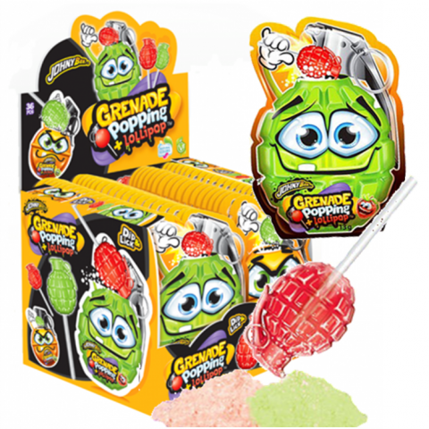 CHUPAS JB GRENADE POPPING+LOLLIPOP C/36UN