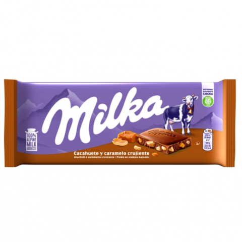 CHOCOLATES MILKA CARAMELO & PEANUT 24X90G