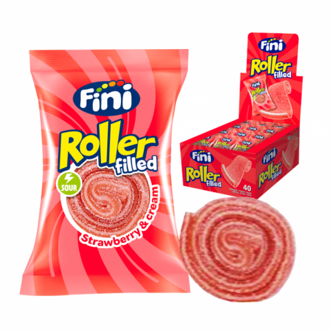 GOMAS FINI ROLLER RECHEIO MORANGO C/40 UN