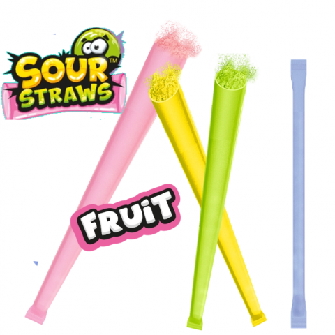 JOHNY BEE SOUR FRUIT STRAWS C/250UN