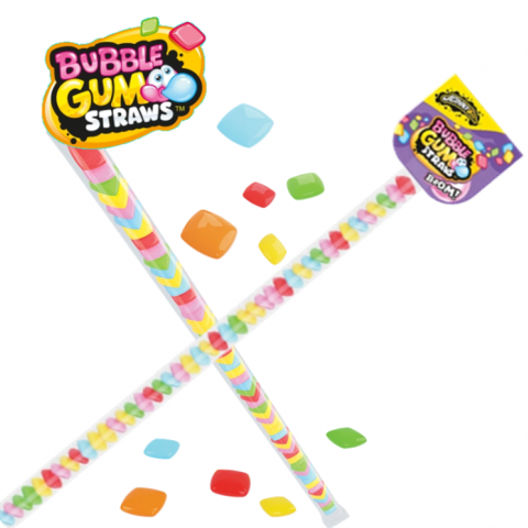 JOHNY BEE BUBBLE GUM STRAWS 90 UN