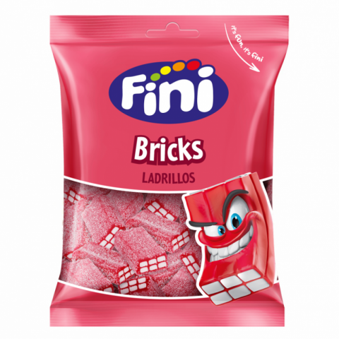 GOMAS FINI TIJOLOS MORANGO PICA 12X90G