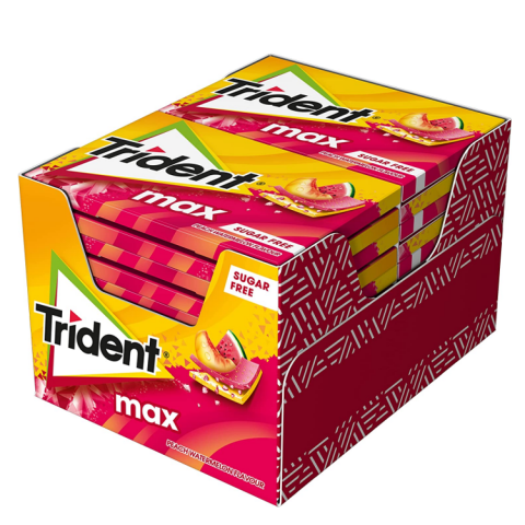 PASTILHAS TRIDENT MAX PESSEGO / MELANCIA 12x23G