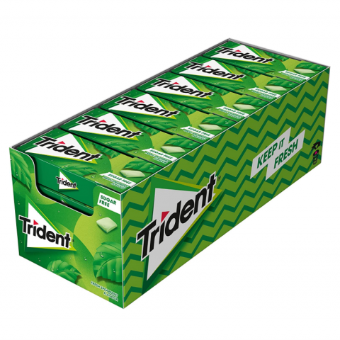 PASTILHAS TRIDENT FRESH SPEARMINT 24 UN